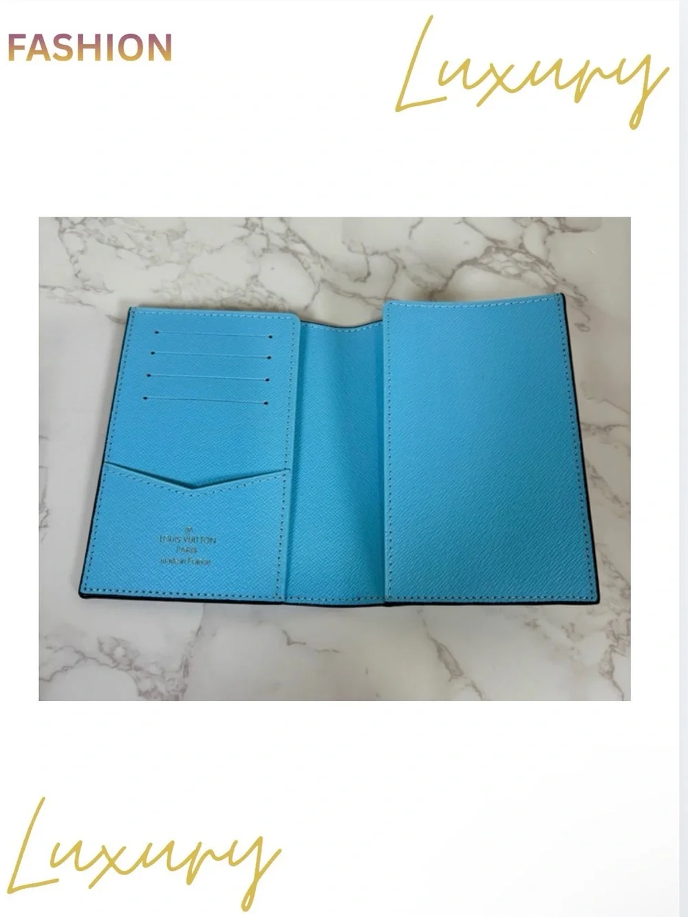 PASSPORT: Brown & Blue Winter Scene w/Monogram, NIB